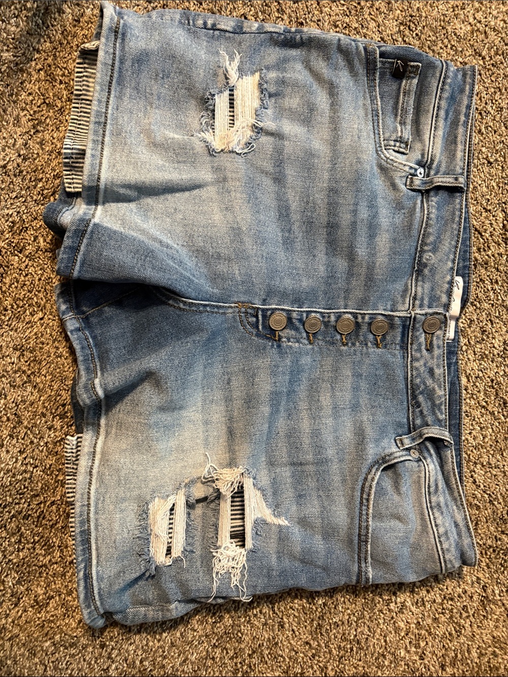 KanCan Light Blue Denim Waistband Shorts